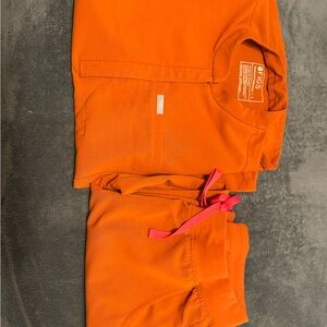 Figs Vibrant Orange Scrub Ensemble